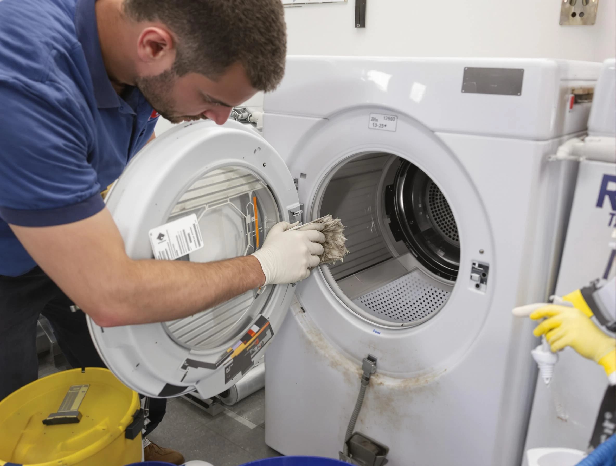 Lewisburg Dryer Vent Cleaning specialist performing detailed lint trap cleaning service in Lewisburg