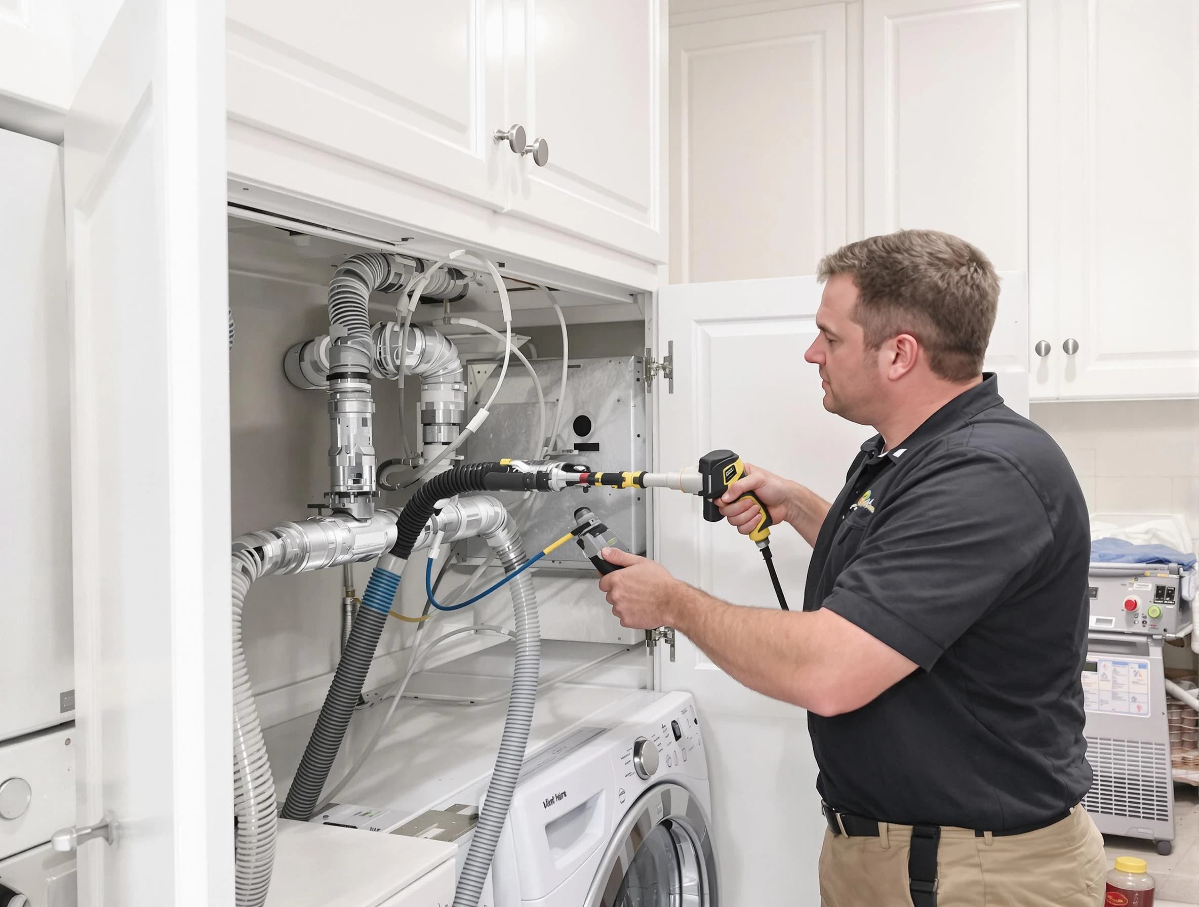 Lewisburg Dryer Vent Cleaning professional removing severe blockage from a clogged dryer vent in Lewisburg
