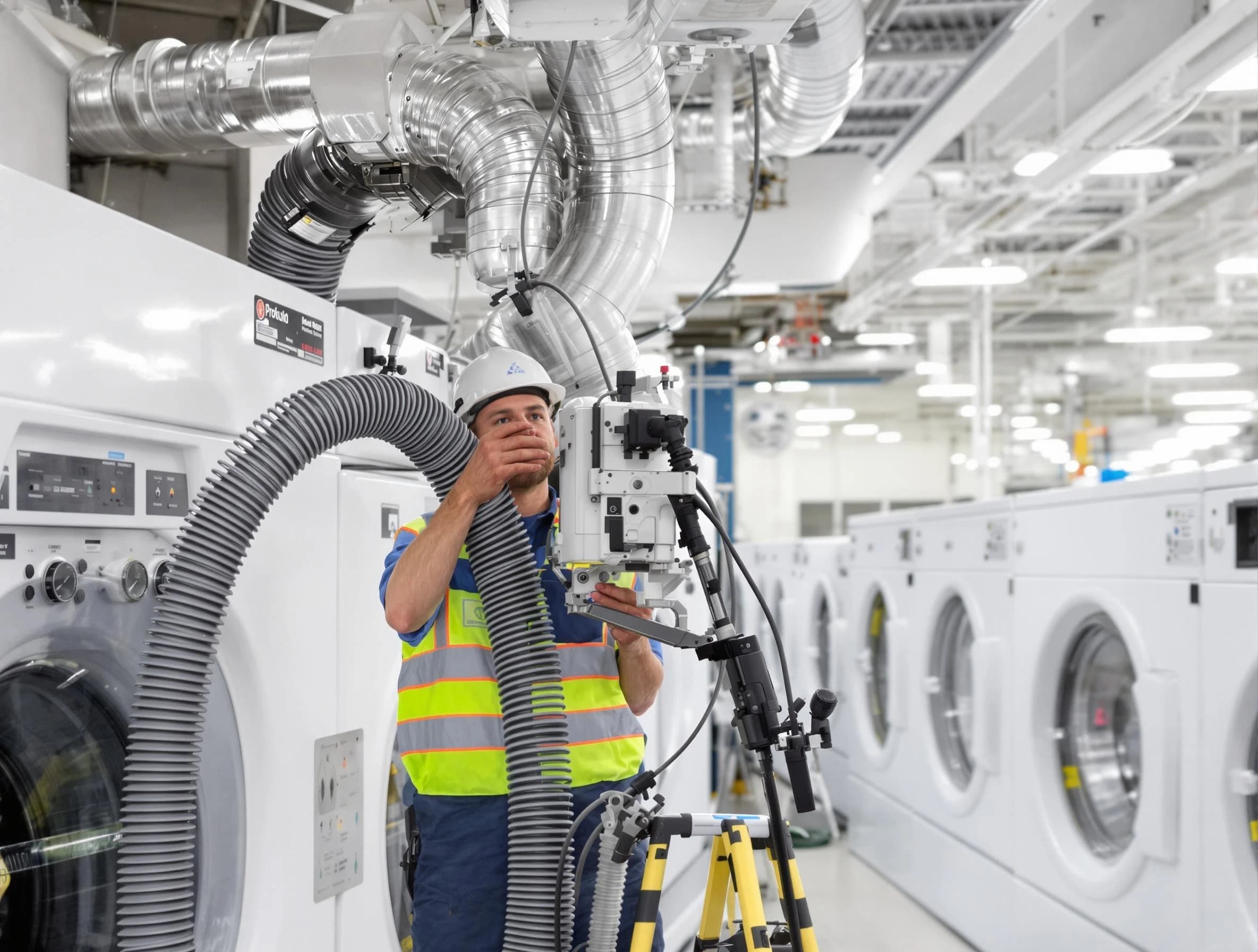 Lewisburg Dryer Vent Cleaning team performing commercial-grade dryer vent cleaning at a business facility in Lewisburg