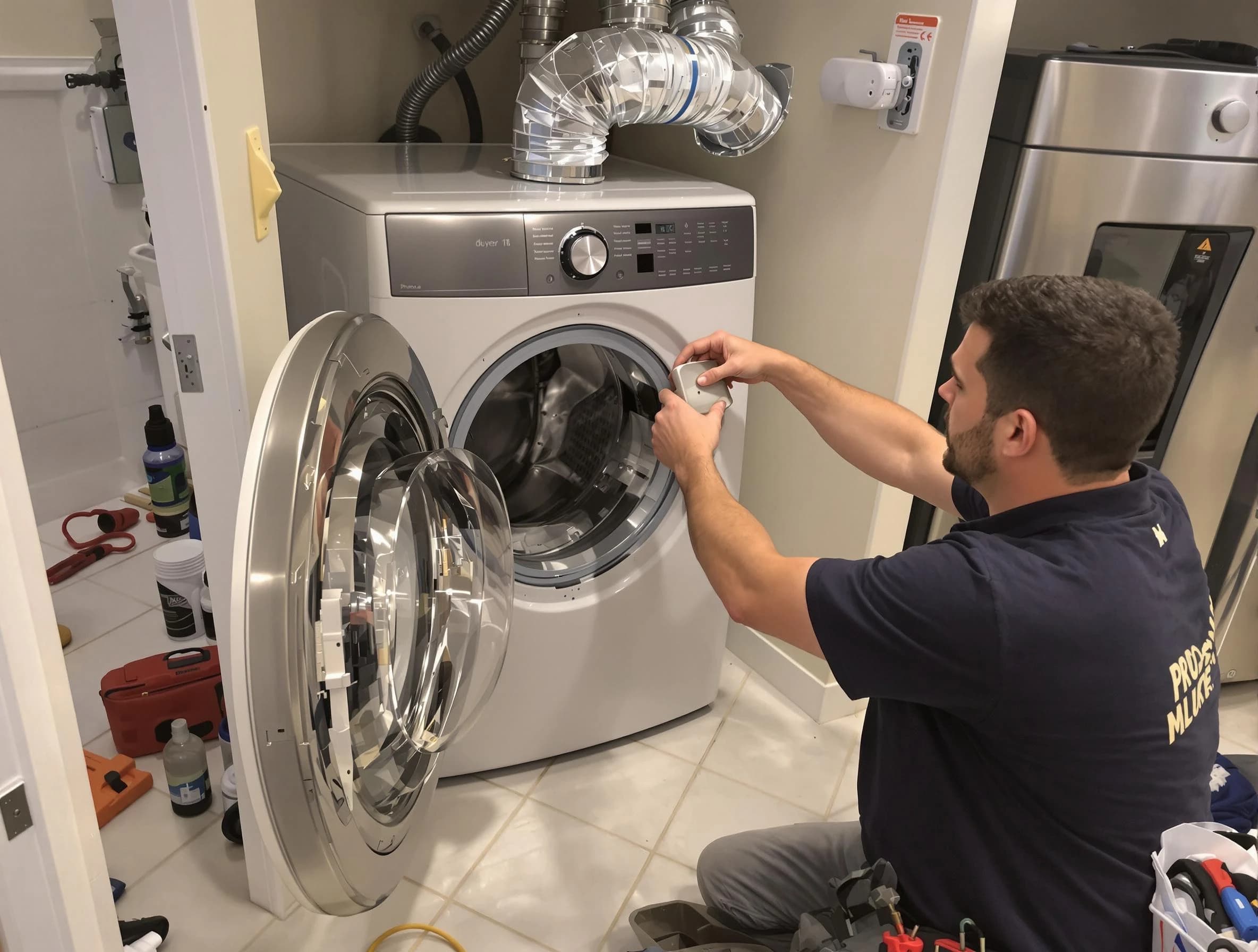 Lewisburg Dryer Vent Cleaning technician performing precise dryer vent hose installation in Lewisburg