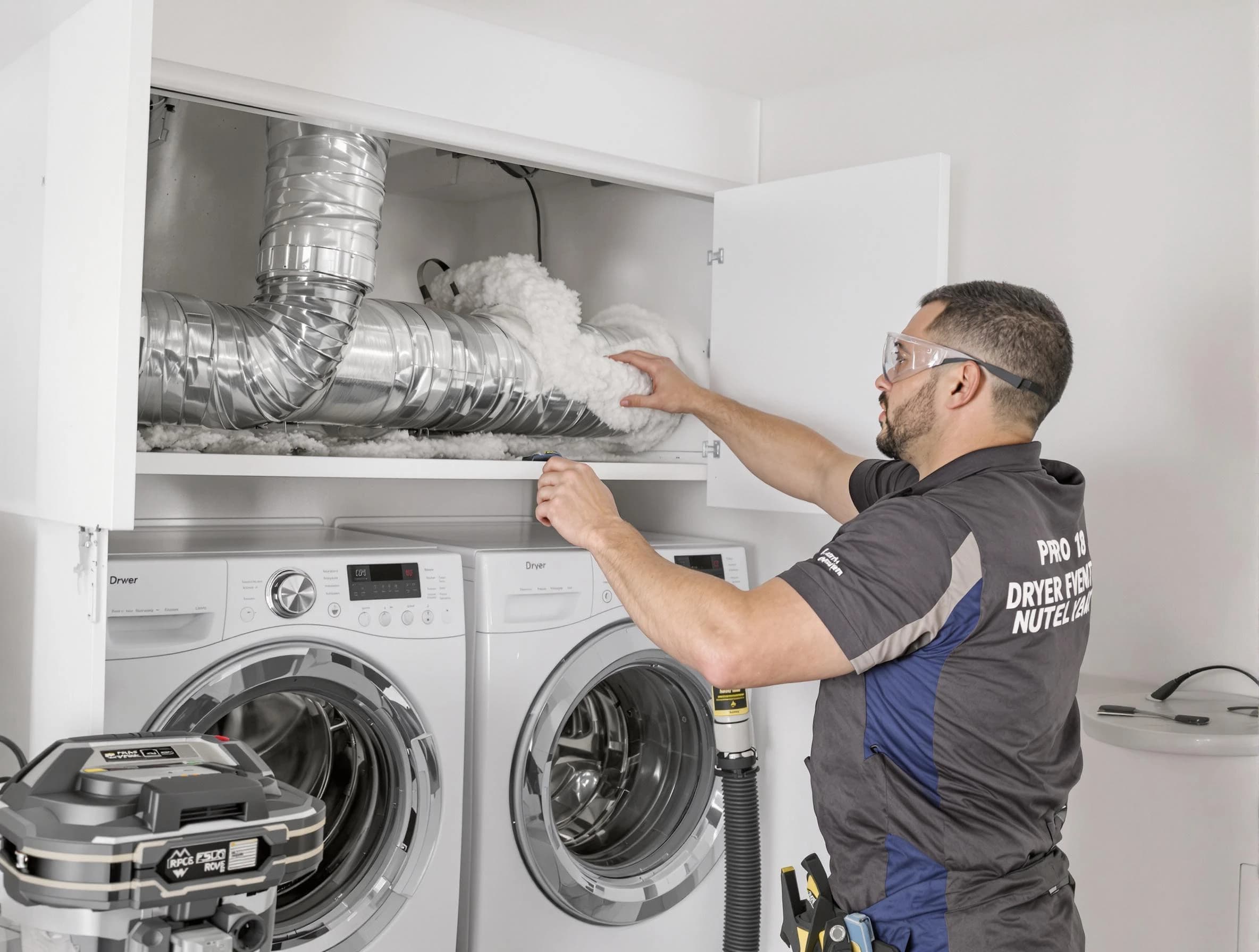Lewisburg Dryer Vent Cleaning certified technician performing specialized gas dryer vent cleaning in Lewisburg