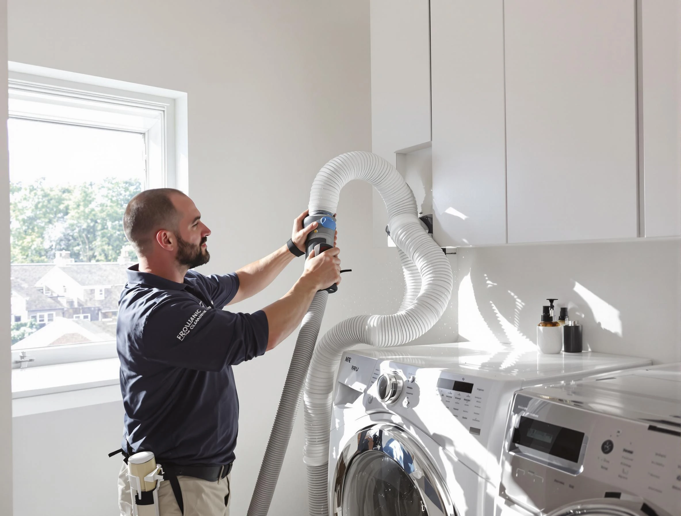 Certified Lewisburg Dryer Vent Cleaning technician performing dryer vent cleaning in Lewisburg