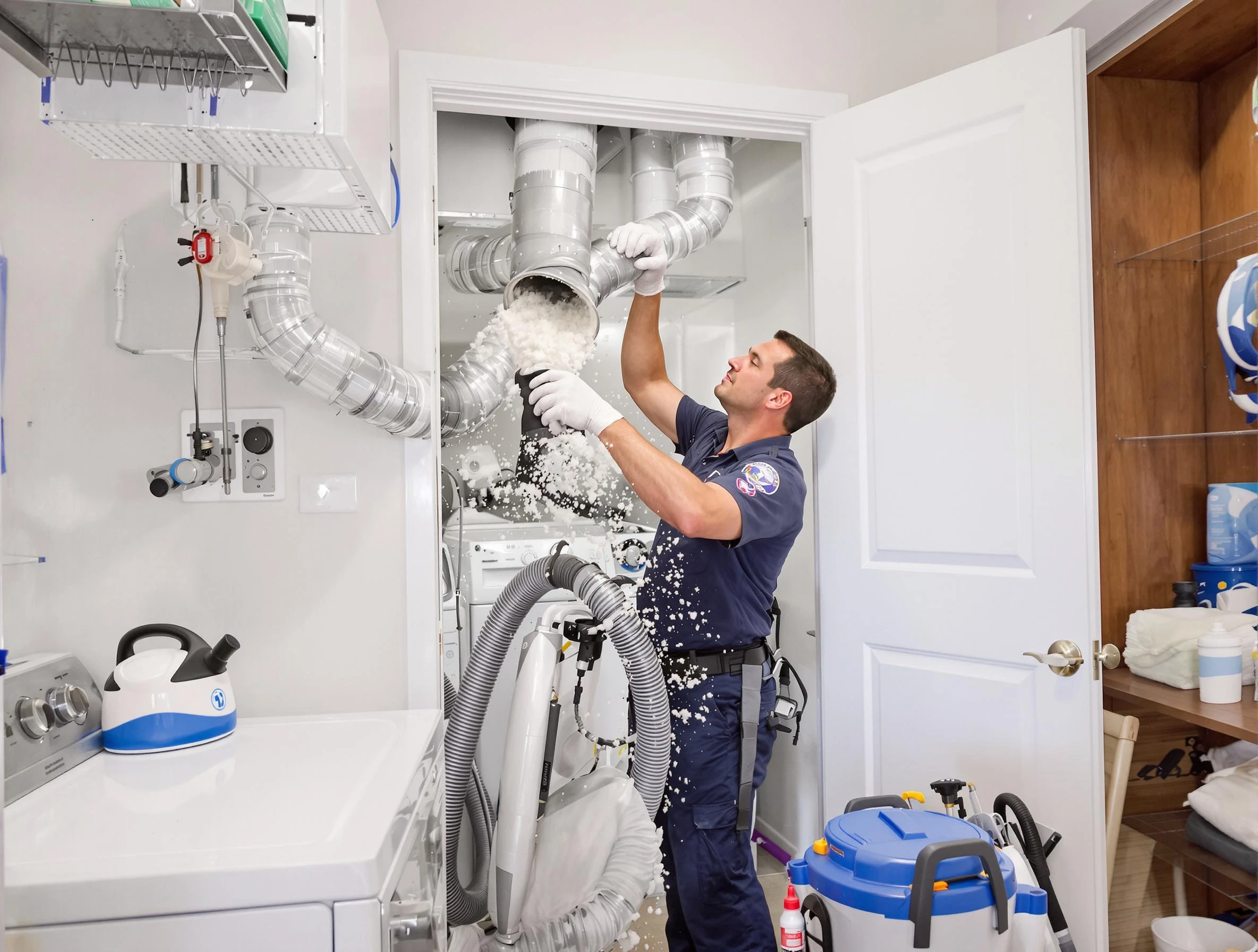 Lewisburg Dryer Vent Cleaning technician delivering thorough residential dryer vent cleaning service in Lewisburg